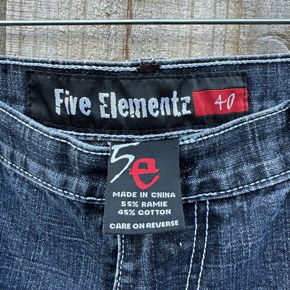 Five Elementz Jean Shorts Size 40 Mens Dark Denim Style Patch Y2K Vintage Vtg - Picture 2 of 8